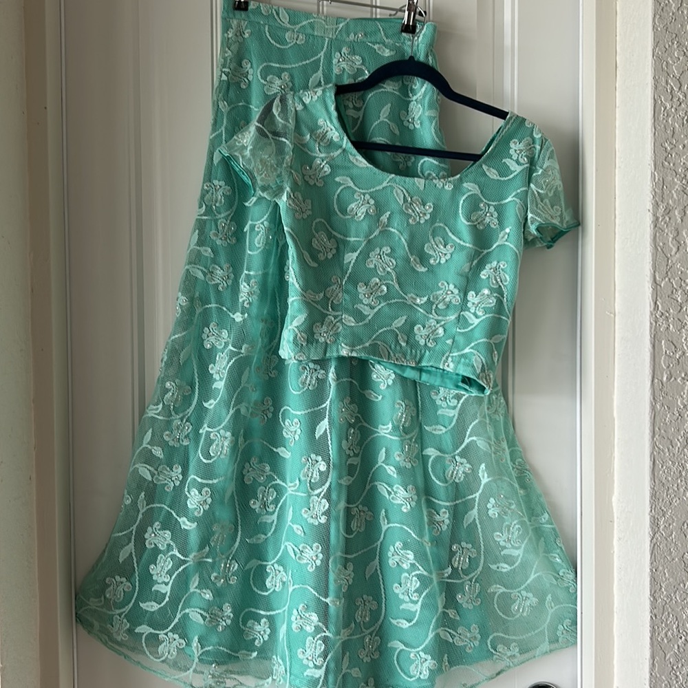 Jasmine Mint Lehenga Indian 3 piece set